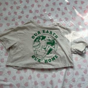 Old Navy Girls Kermit the Frog Crop Top (Size M)
